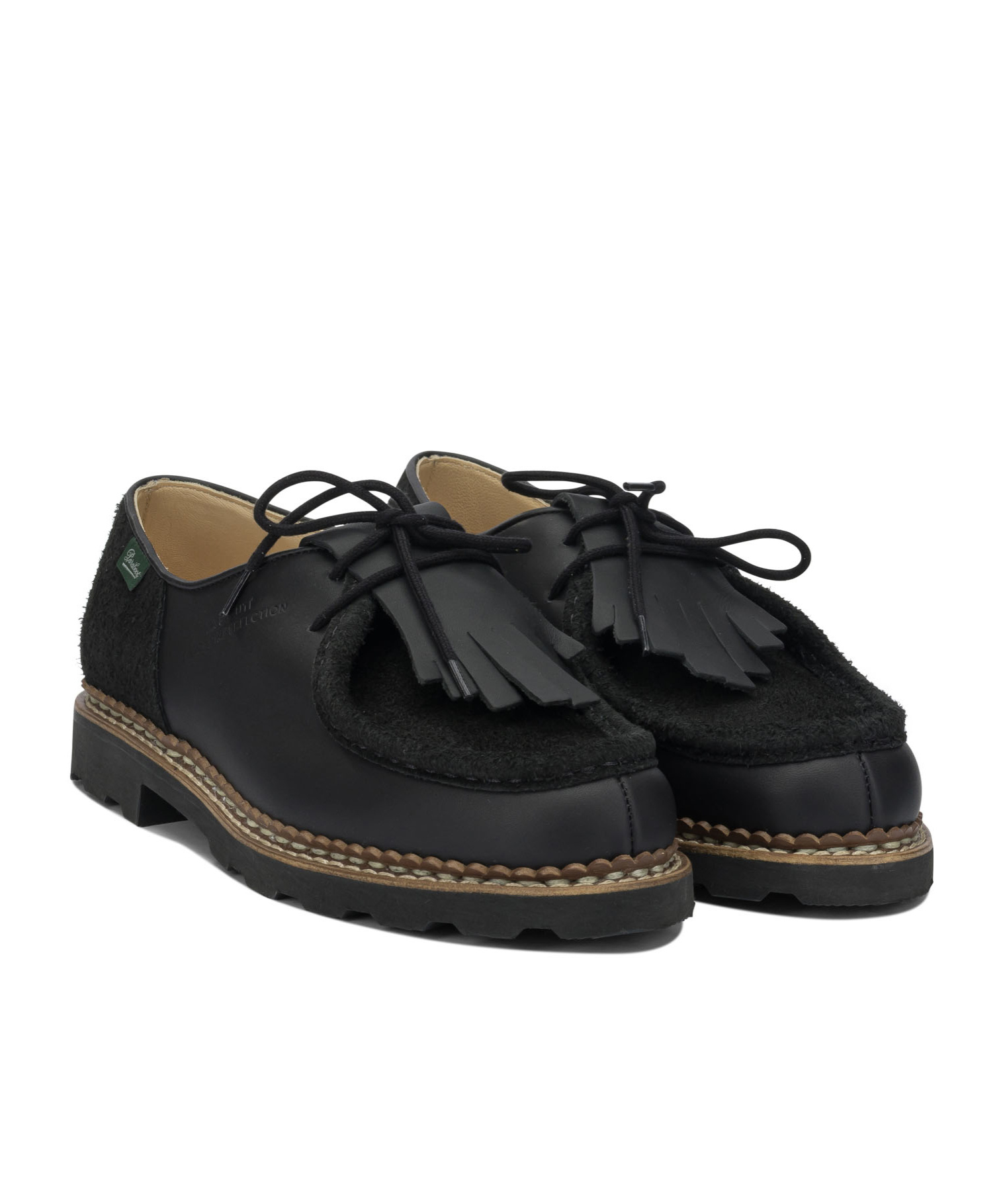 Paraboot X Universal Works Michael Tassel Leather Derby Shoes In Black