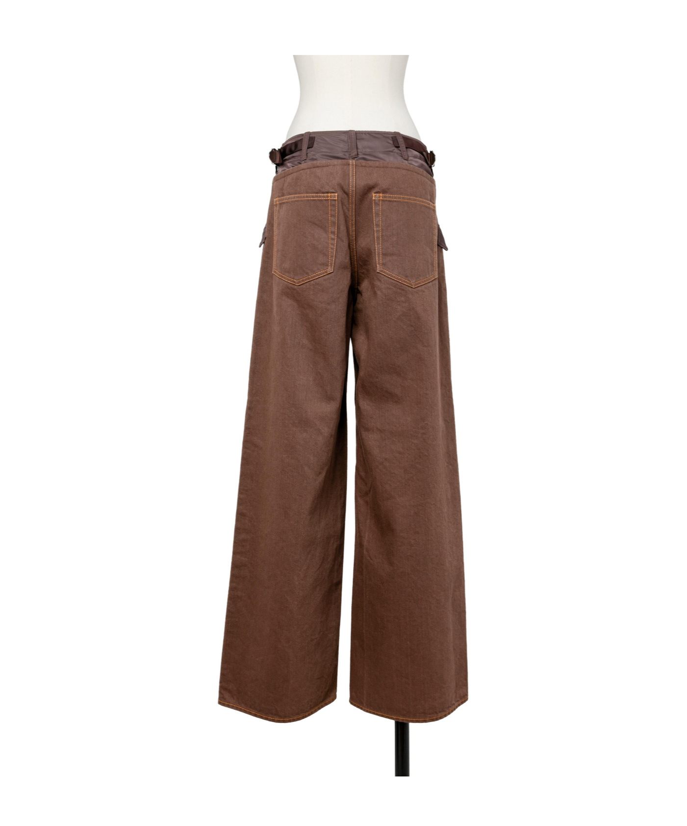 Sacai Panelled Pocket Trousers In Brown