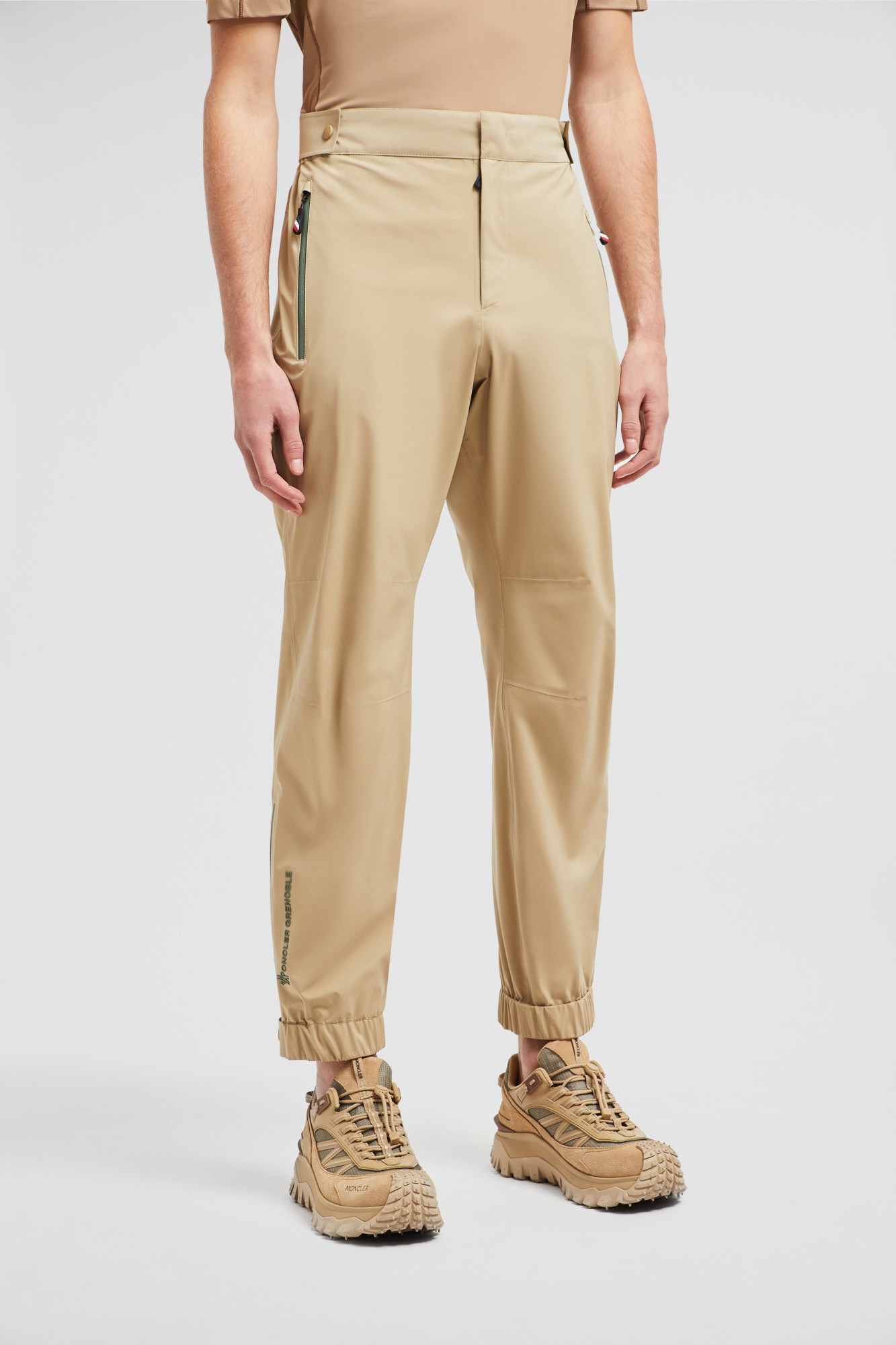 Moncler Straight-leg Trousers In Nude