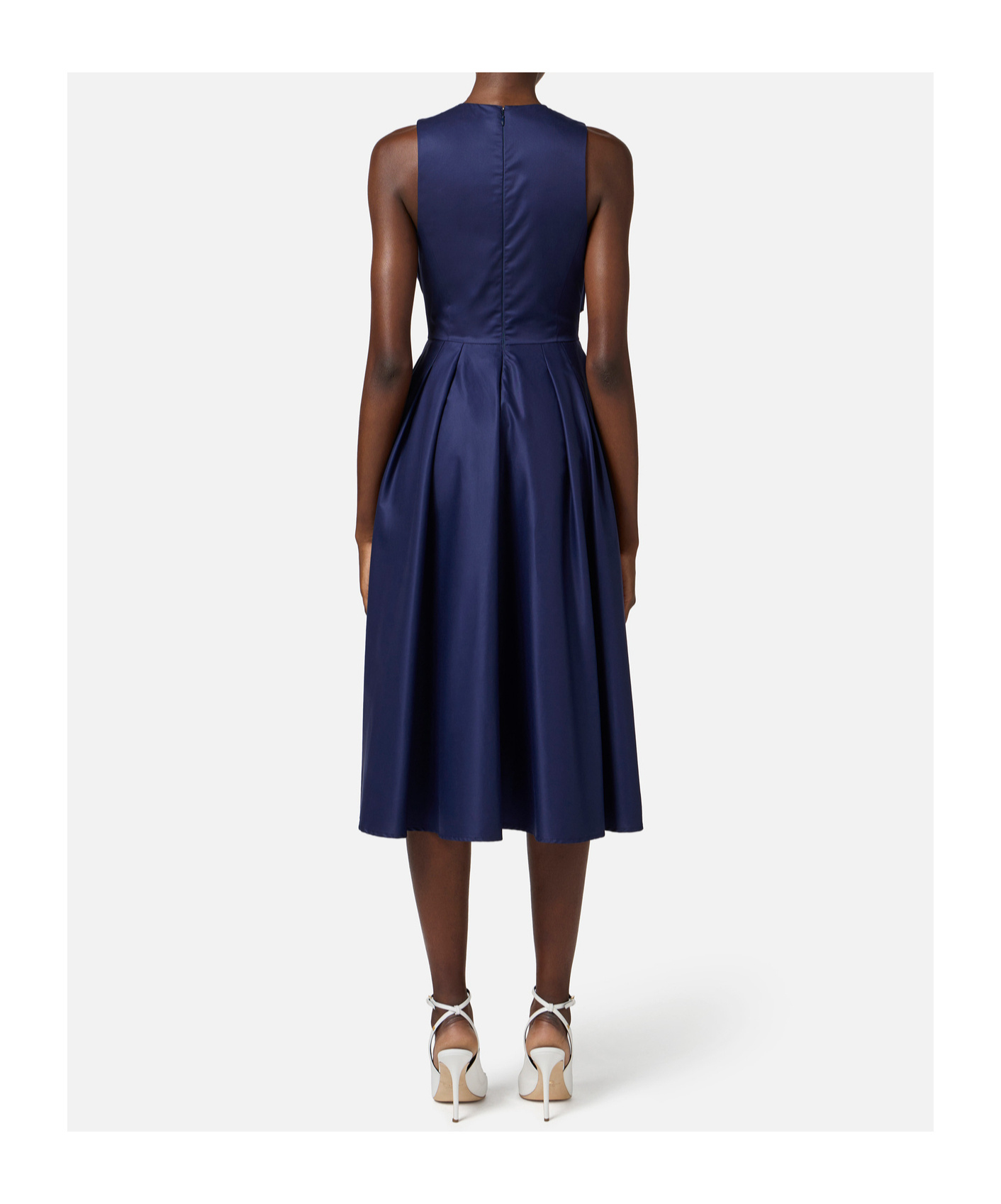 Shop Elisabetta Franchi Draped-bodice Dress In Blue