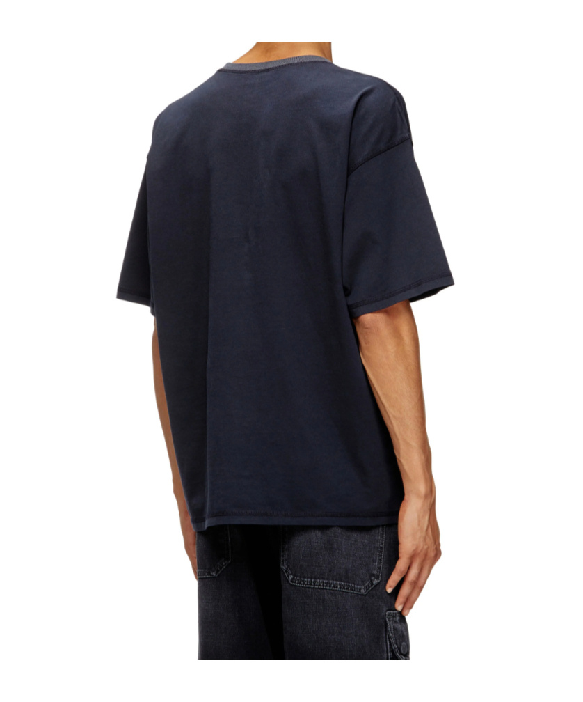 Diesel Cotton T-shirt With Oval D Print In Blue