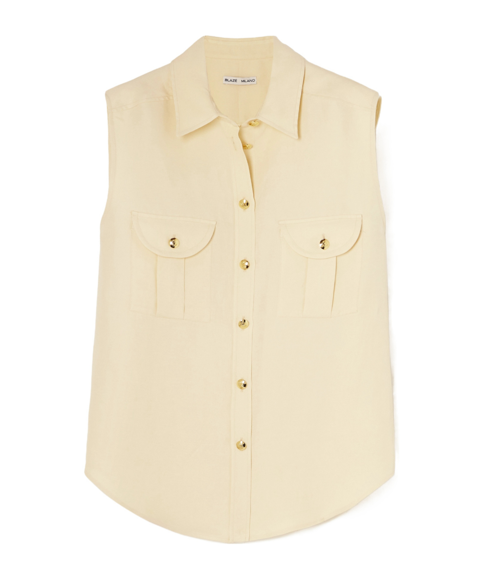 Blazé Milano Pekin Linen And Silk-blend Twill Vest In Cream