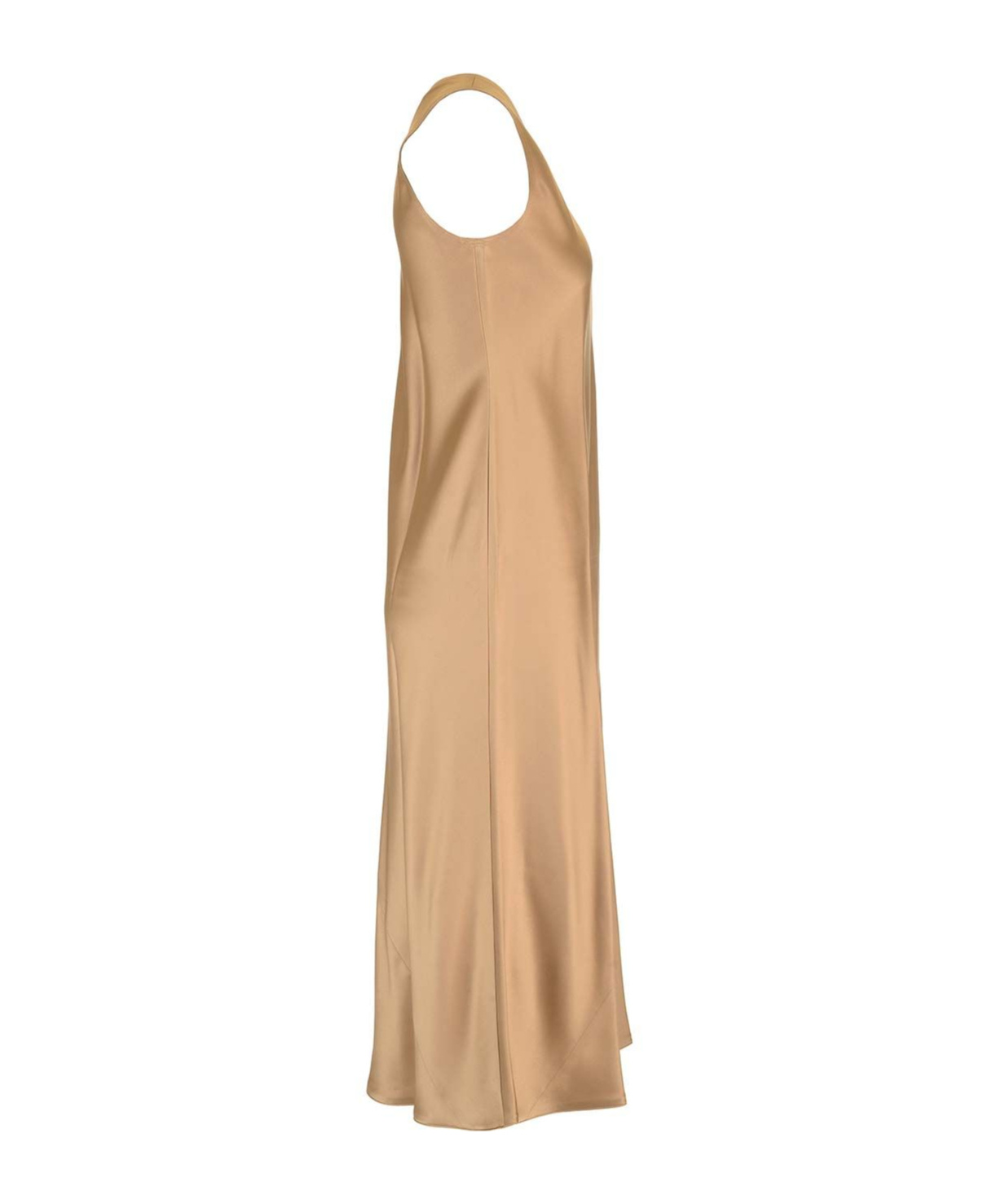 Max Mara Banjo Slip Midi Silk Dress In Nude