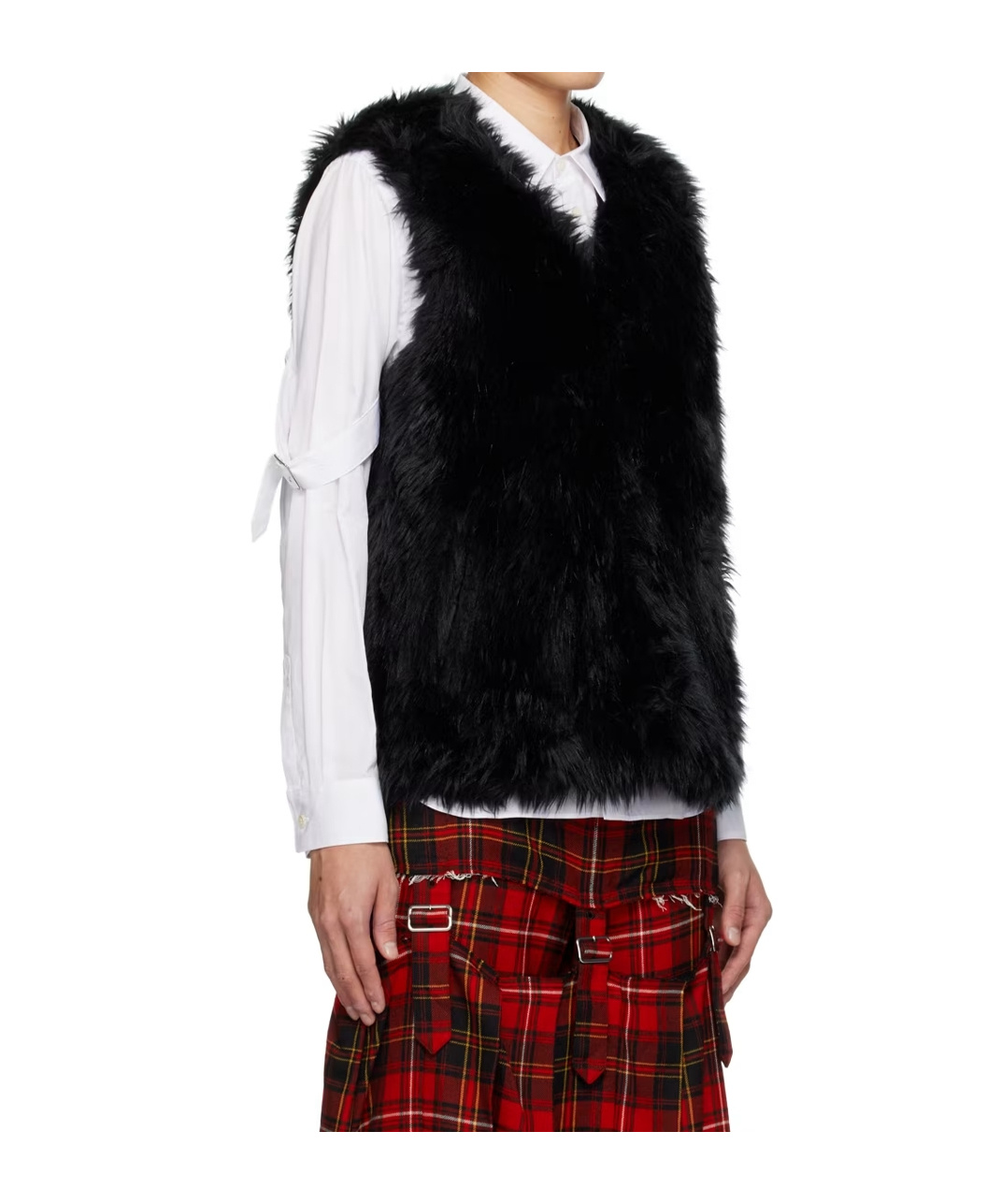 Comme Des Garçons V-neck Faux-fur Gilet