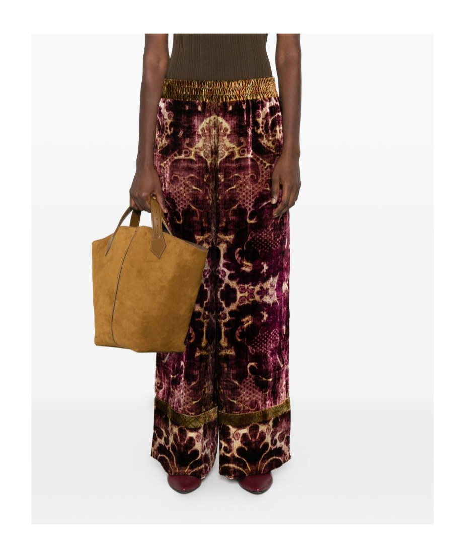 Pierre-louis Mascia Elastic Waist Wide-leg Pants In Brown