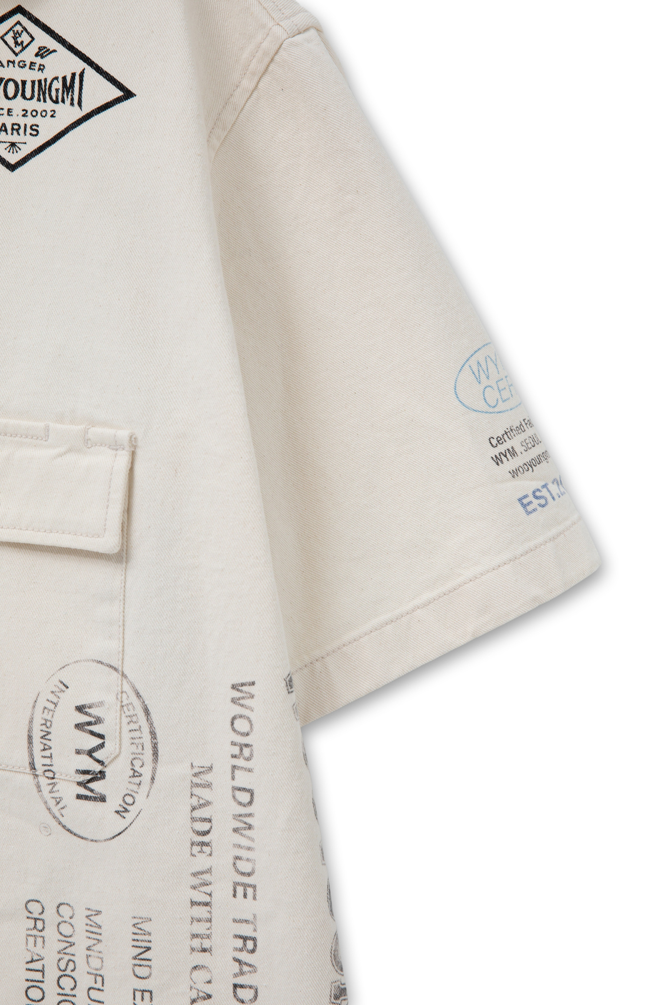 Wooyoungmi Beige Bowling Shirt With Cubab Collar And All-over Prints In Cotton Man In Beige