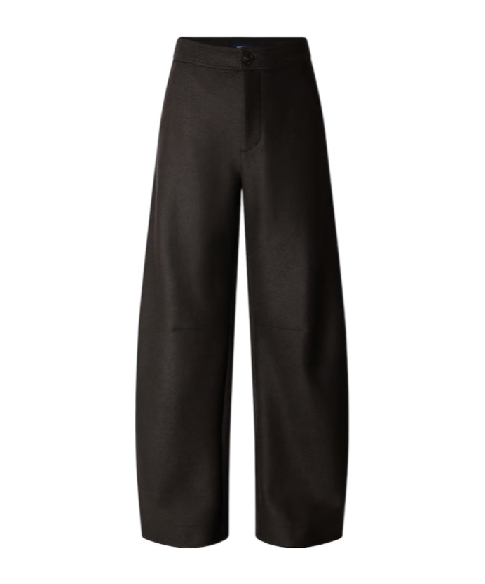 Soeur Ebony Green Boiled Wool Pants In Black
