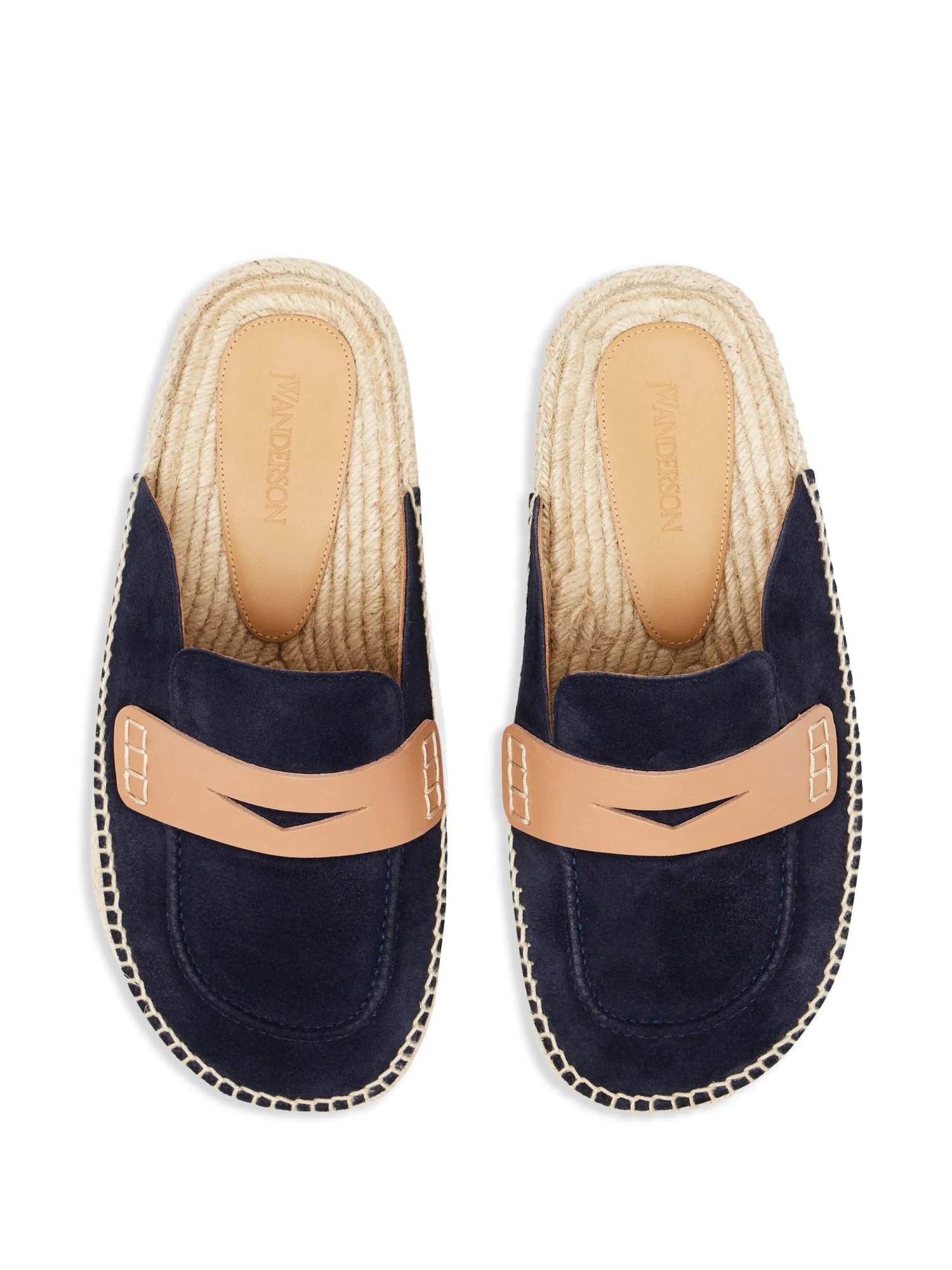 Jw Anderson Suede Espadrilles With Braided Raffia Sole In Black