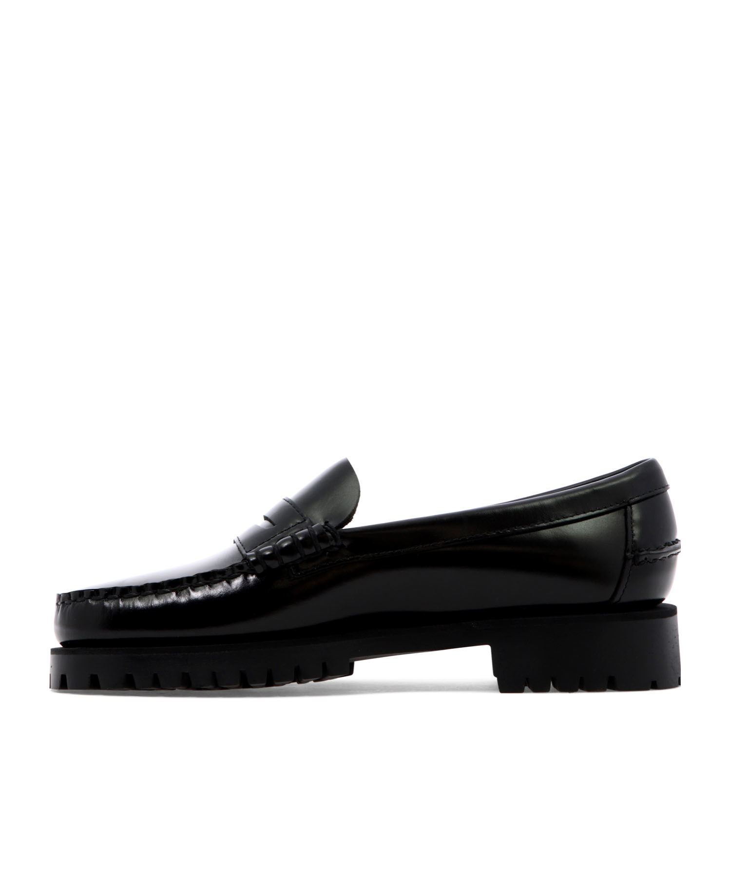 Sebago Black Slip-on Loafers With Lug Sole In Black