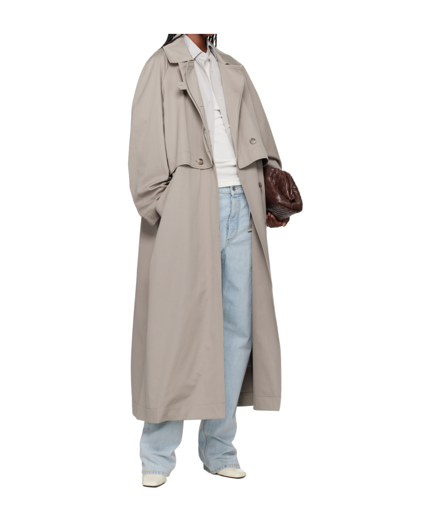 Remain Birger Christensen Remain Trench Coat With Cropped Overlay And Classic Collar In Neutral