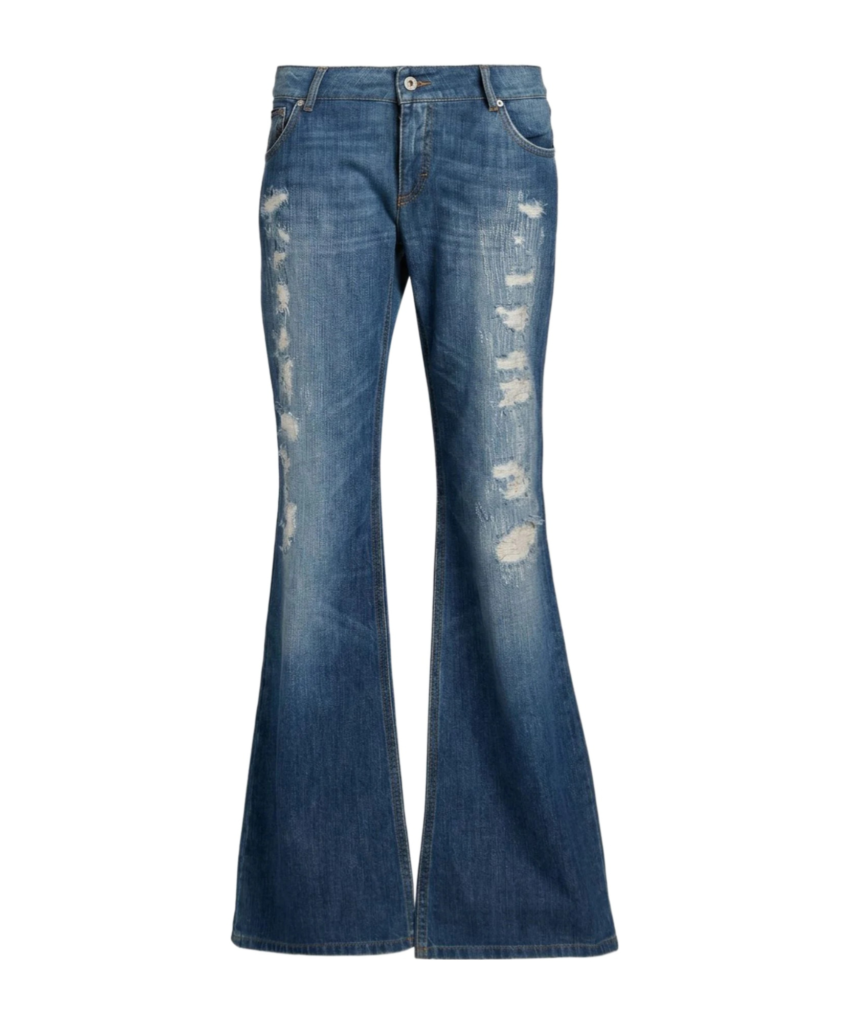 Dolce & Gabbana Casual Denim Flare Pants In Blue