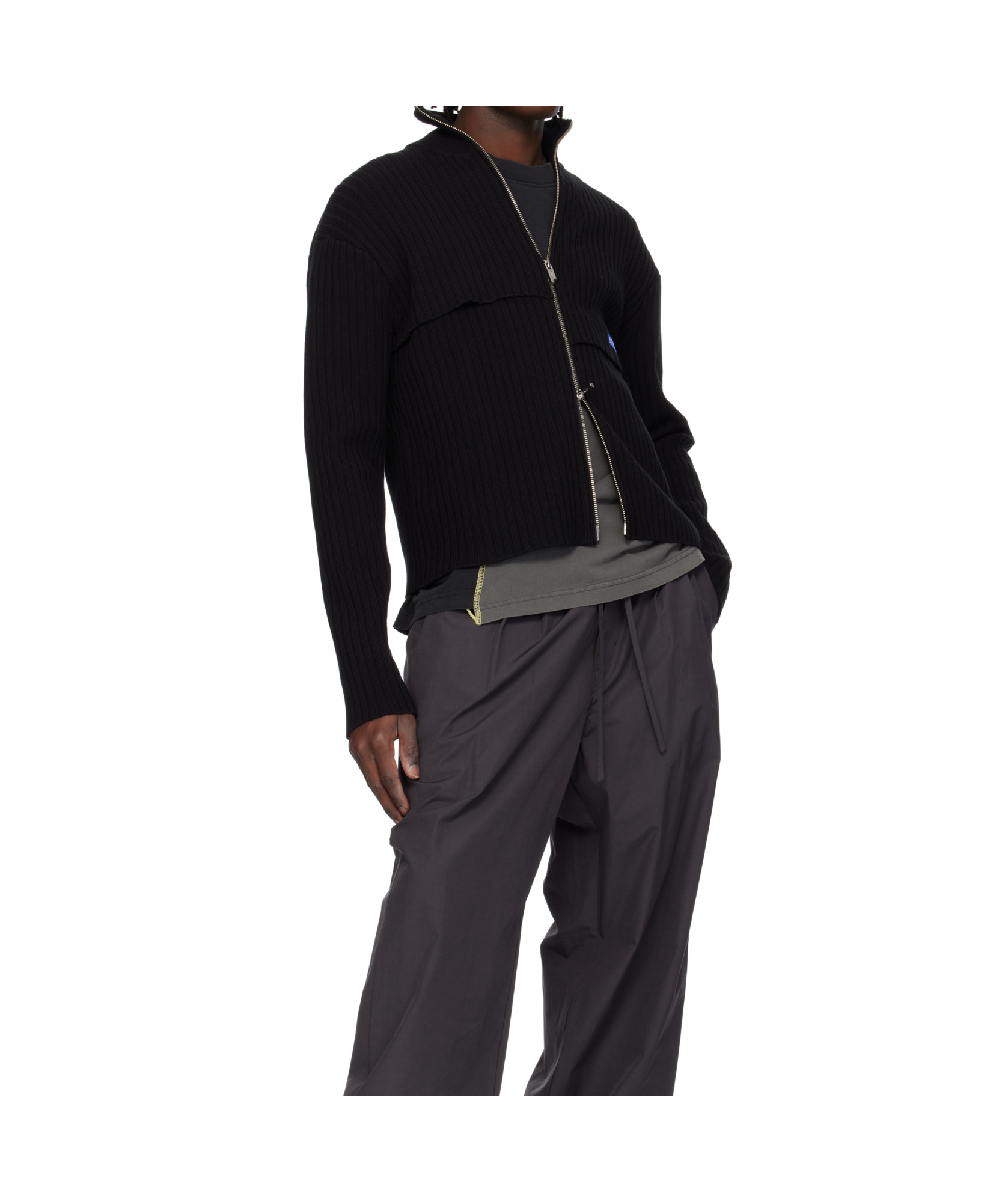 A-cold-wall* Black Panel Knit Jacket In Black