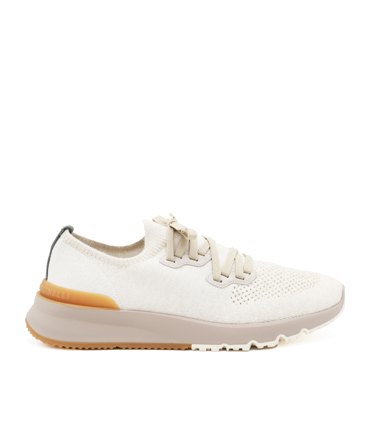 Brunello Cucinelli Knitted Low-top Sneakers In White