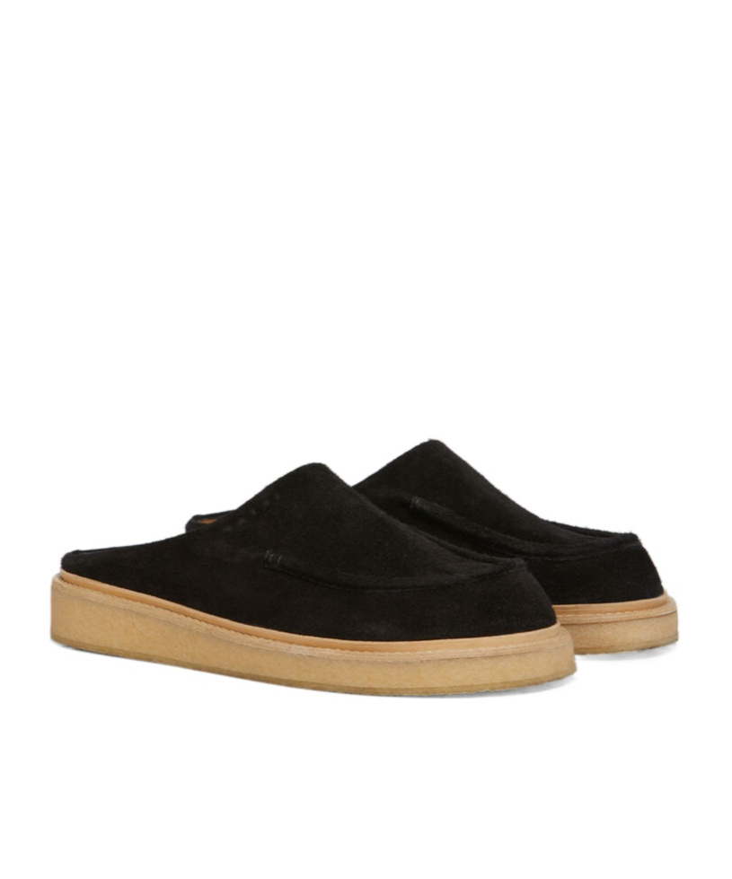 Marni Black Suede Slides In Black