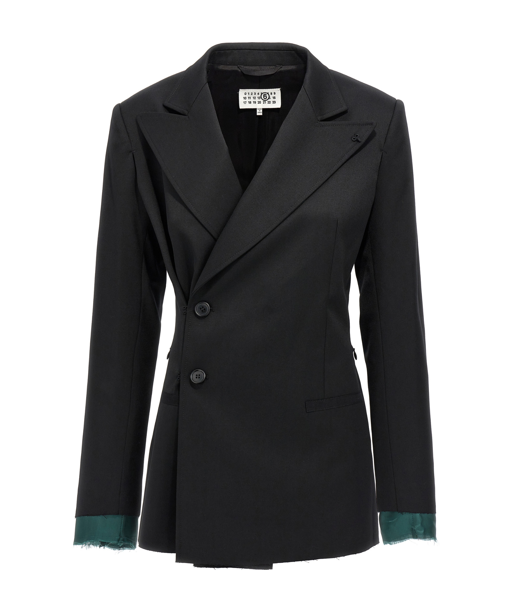 Shop Mm6 Maison Margiela Long-sleeved Suit Coat In Black