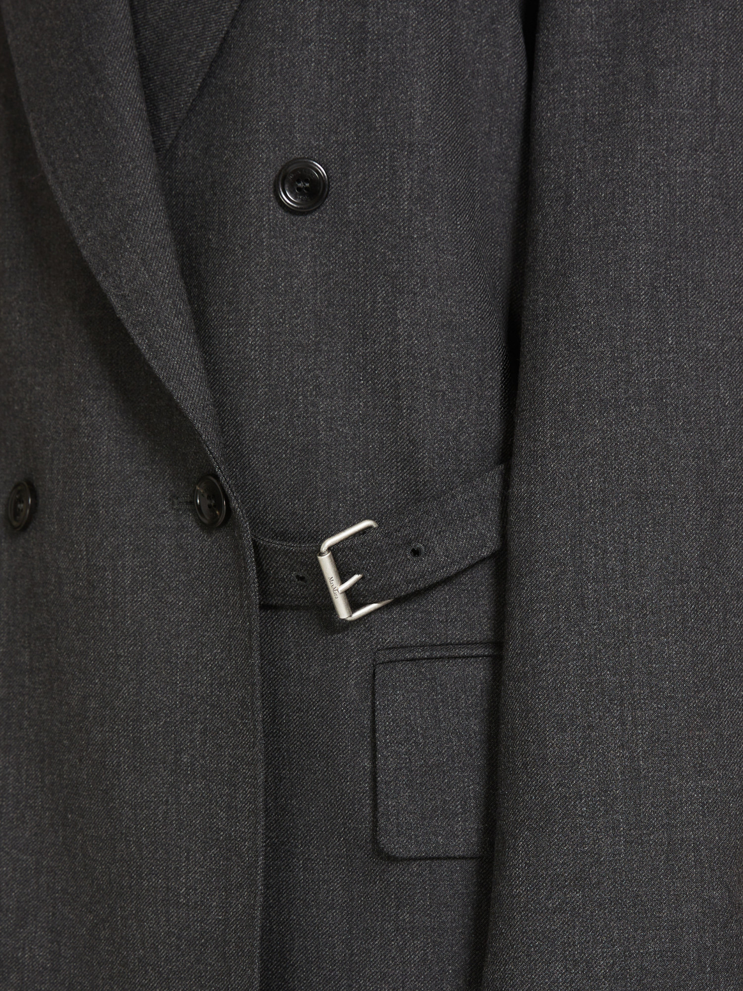 Max Mara Wool Gabardine Double-breasted Blazer In Black