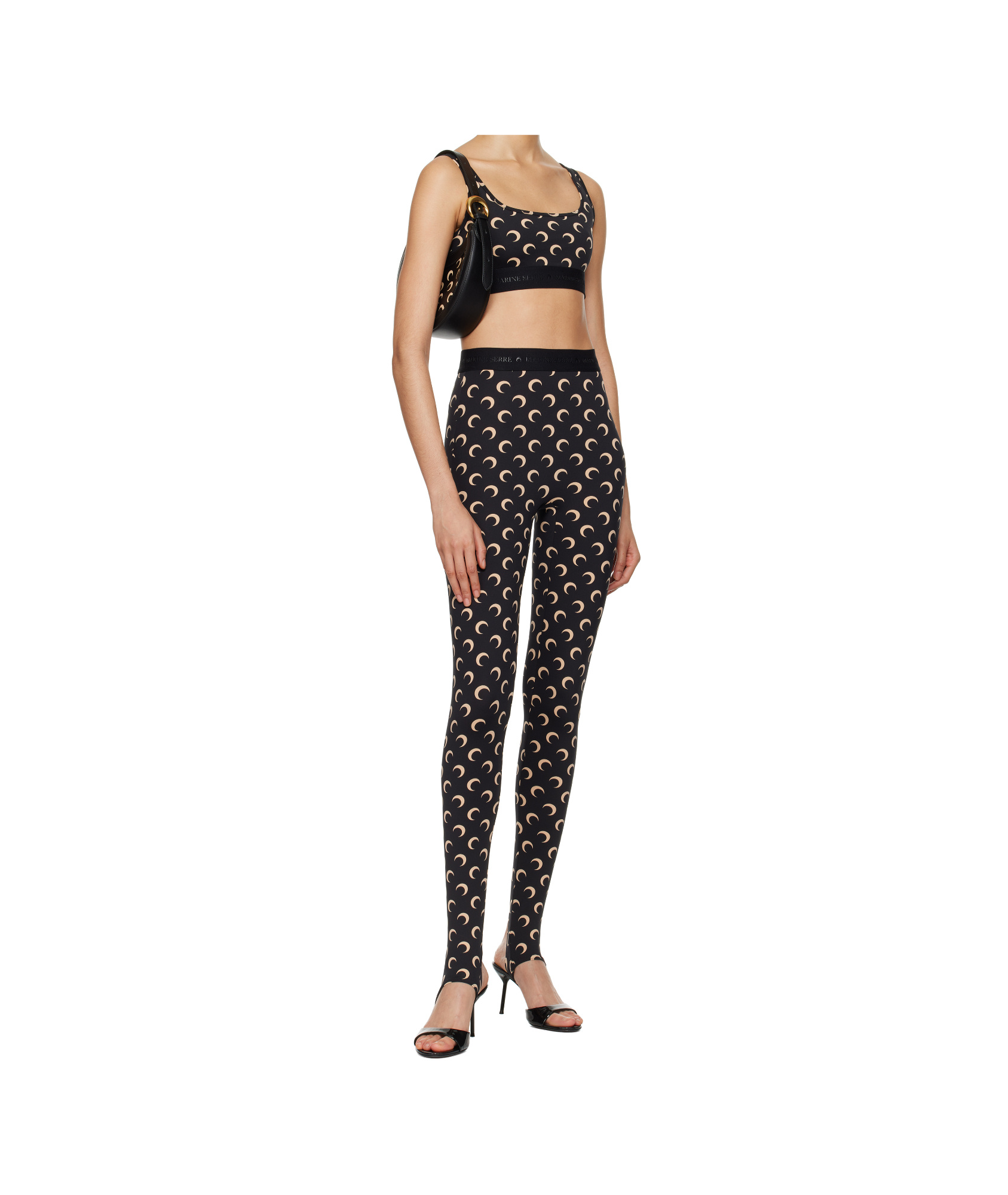 Marine Serre Moon-printed Plain Knitted Sports Bra