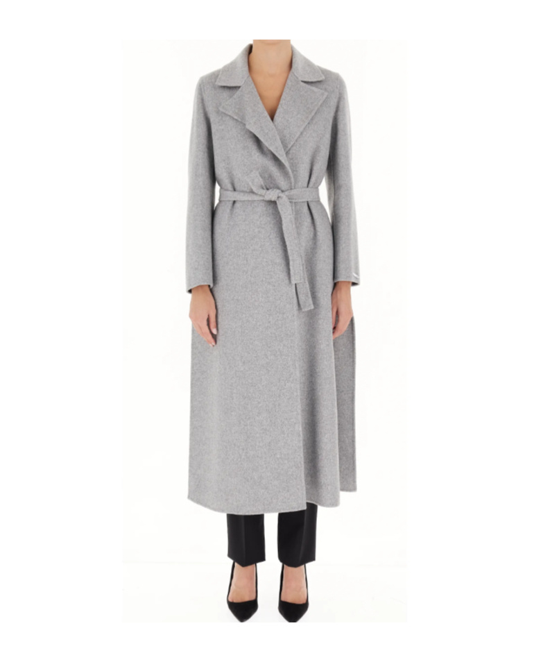 Marella Long-sleeved Coat In Gray