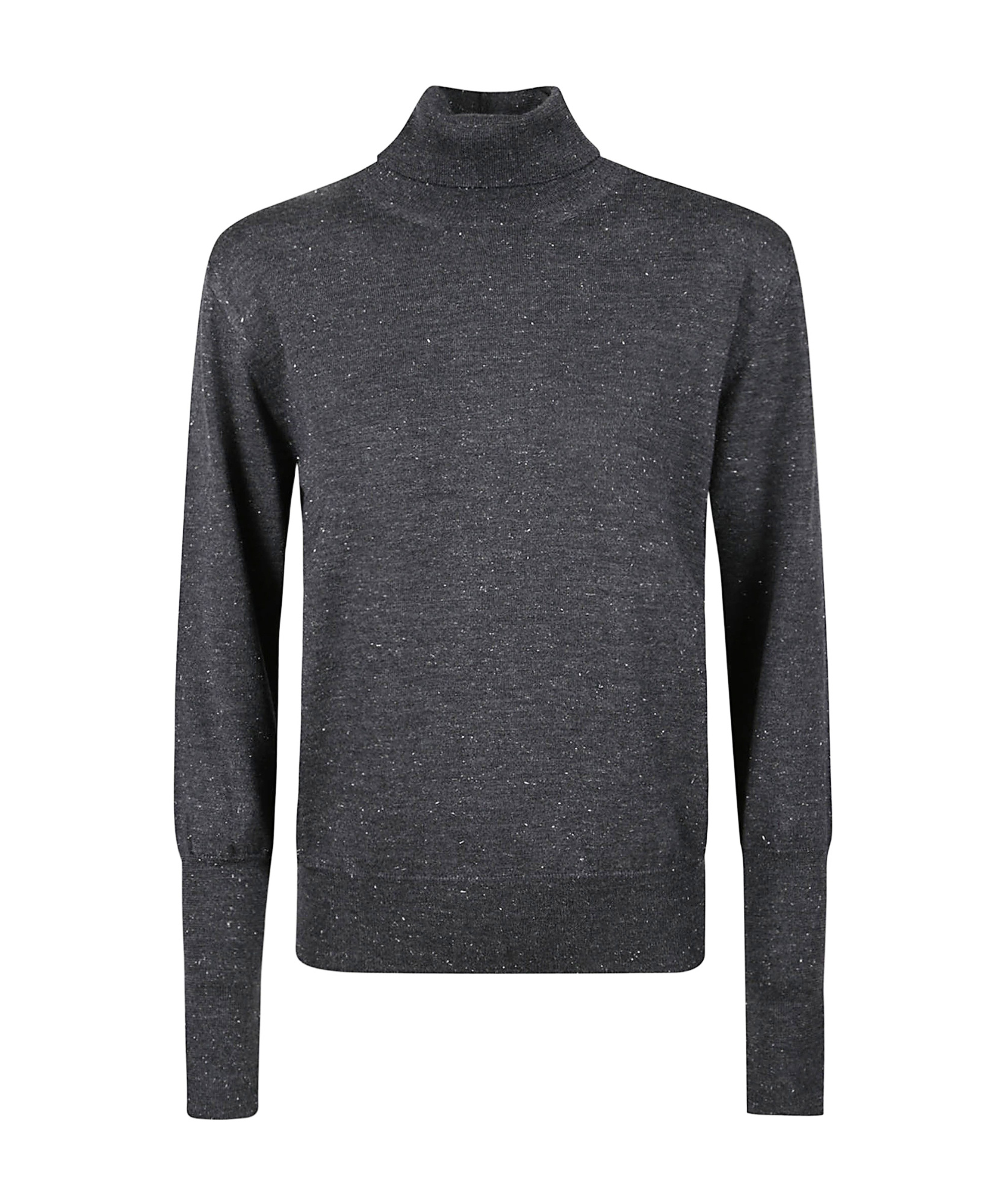 Peserico Long-sleeved Knitted Sweater In Gray