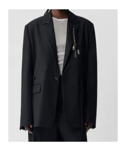 Ann Demeulemeester Elin Asymmetrical Fine-cut Suit Coat In Black