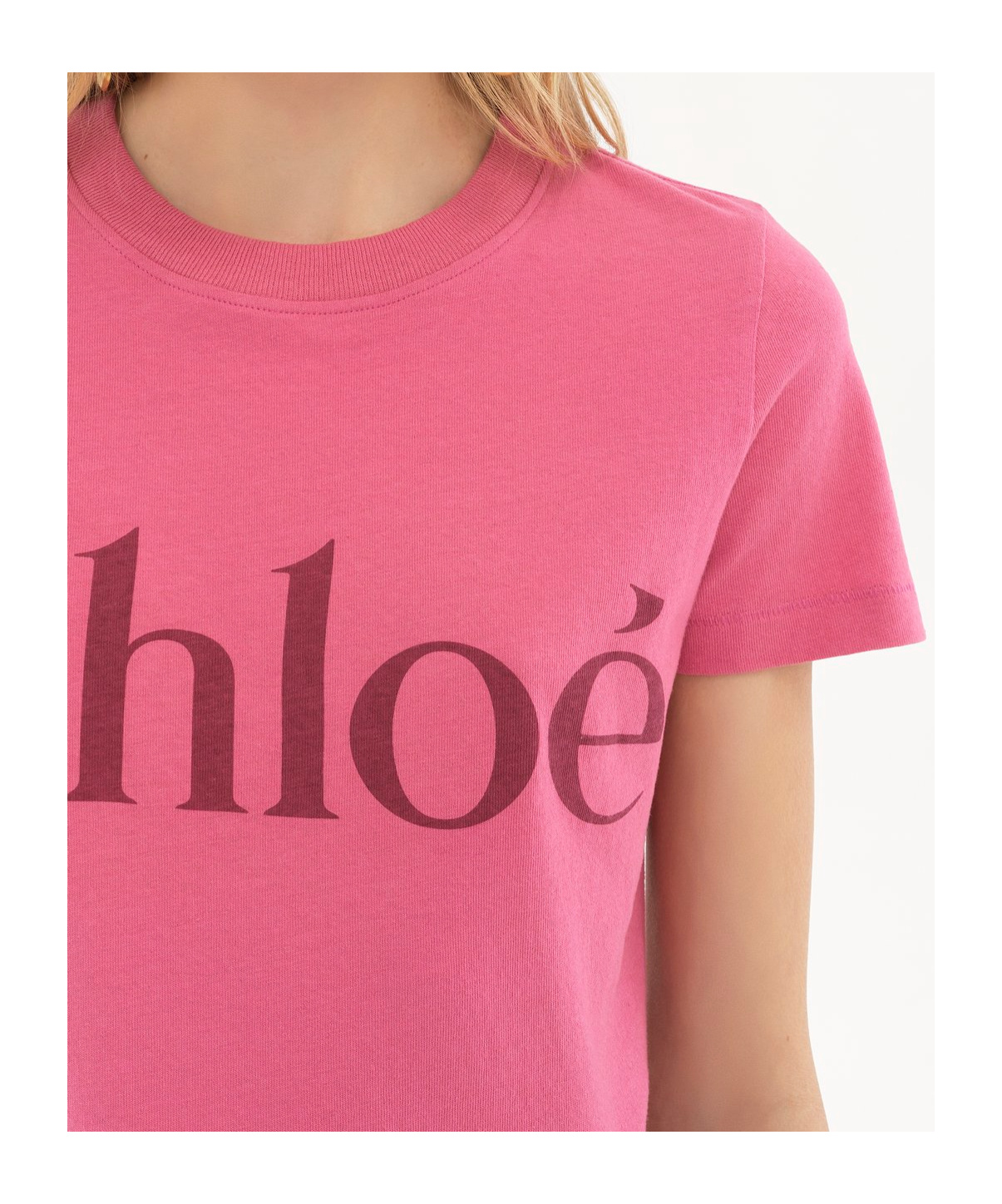 Chloé Logo-print Cotton T-shirt In Pink