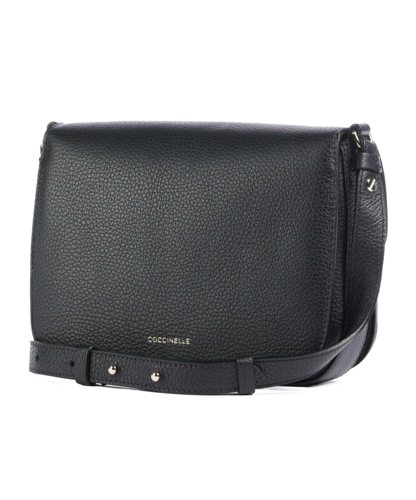 Coccinelle Small C-me Leather Crossbody Bag In Black