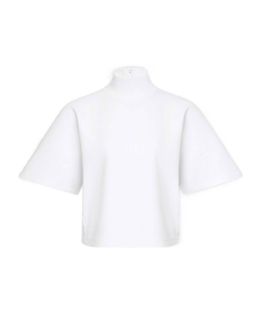 Shop Alaïa Ribbed Cotton High Neck T-shirt