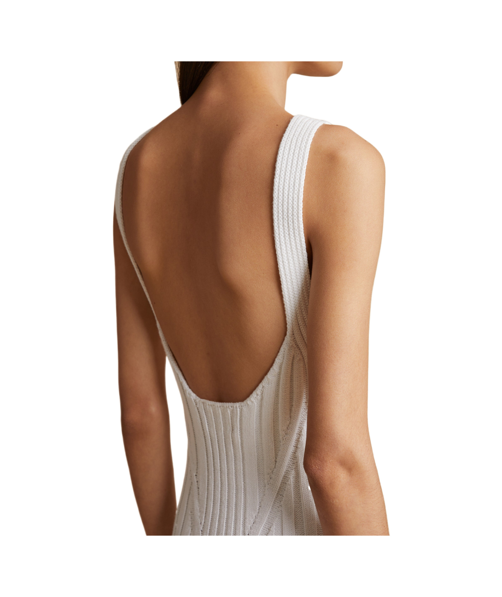 Khaite Ottilie Ribbed-knit Dress In White