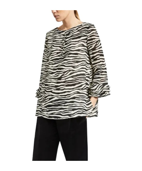 Max Mara Long-sleeved Top In Black