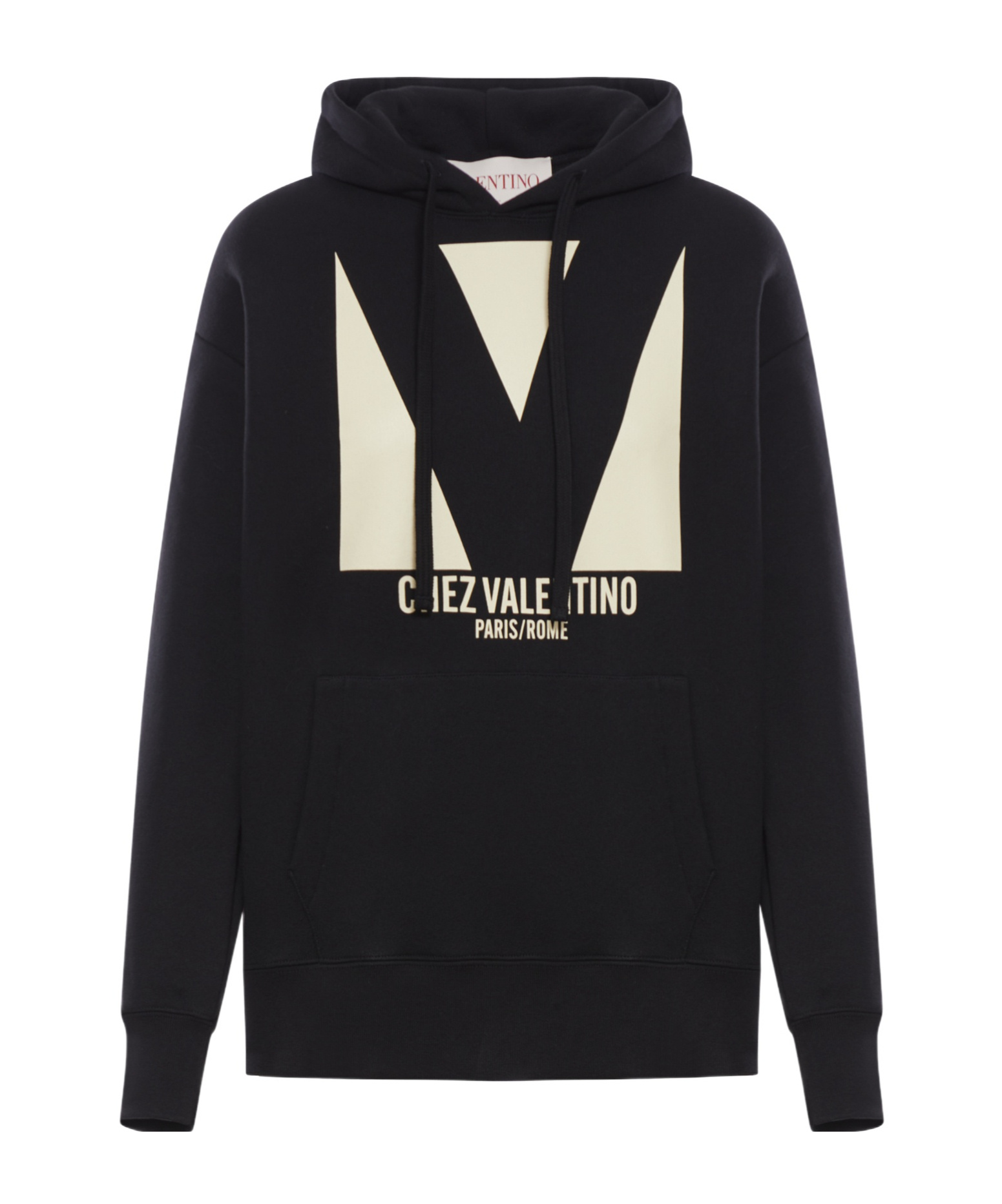 Valentino Garavani Cotton Hoodie With Print In Black