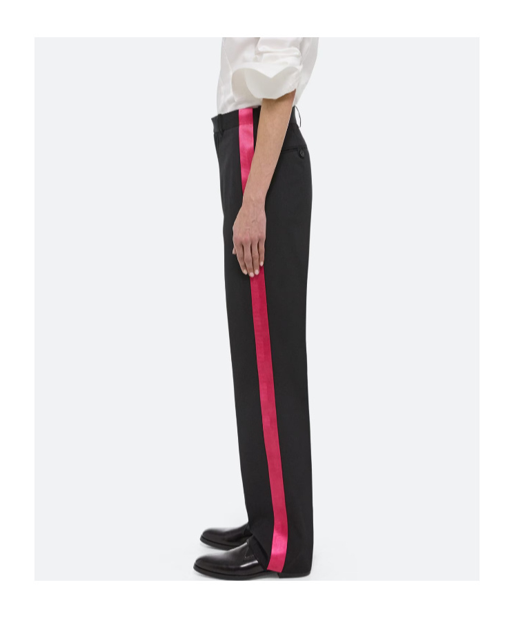 Helmut Lang Wool Belt Ring Casual Pants In Black