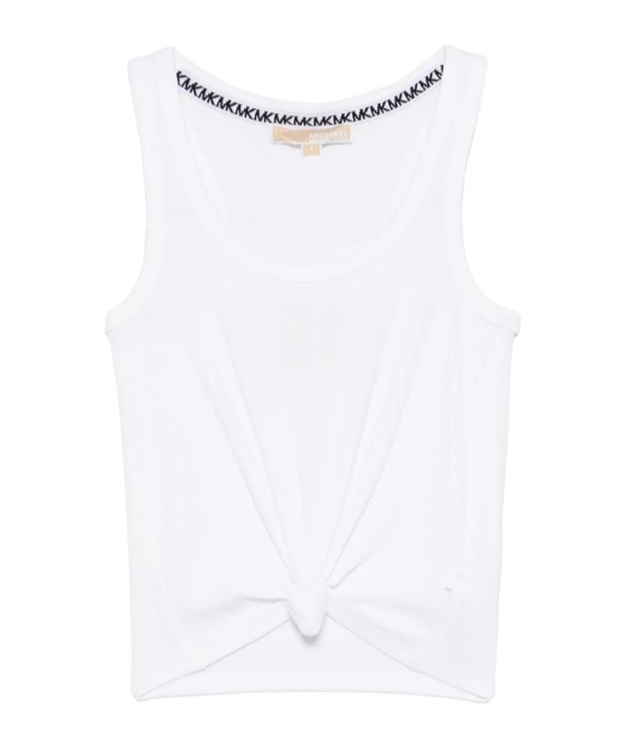 Michael Michael Kors Knit Tank Top With Front Lacing In White