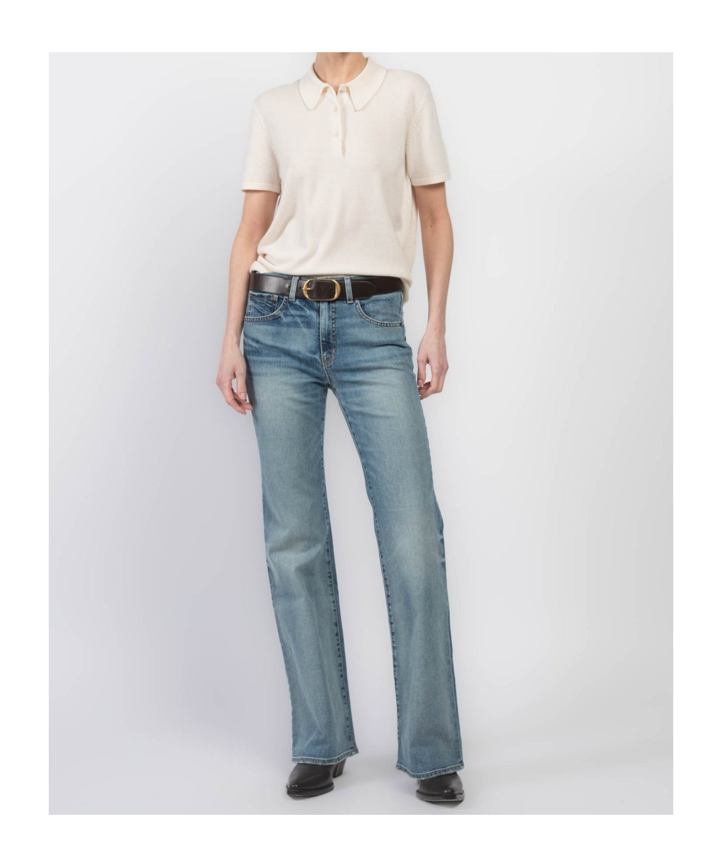 Nili Lotan Belt Loop Jeans In Gray