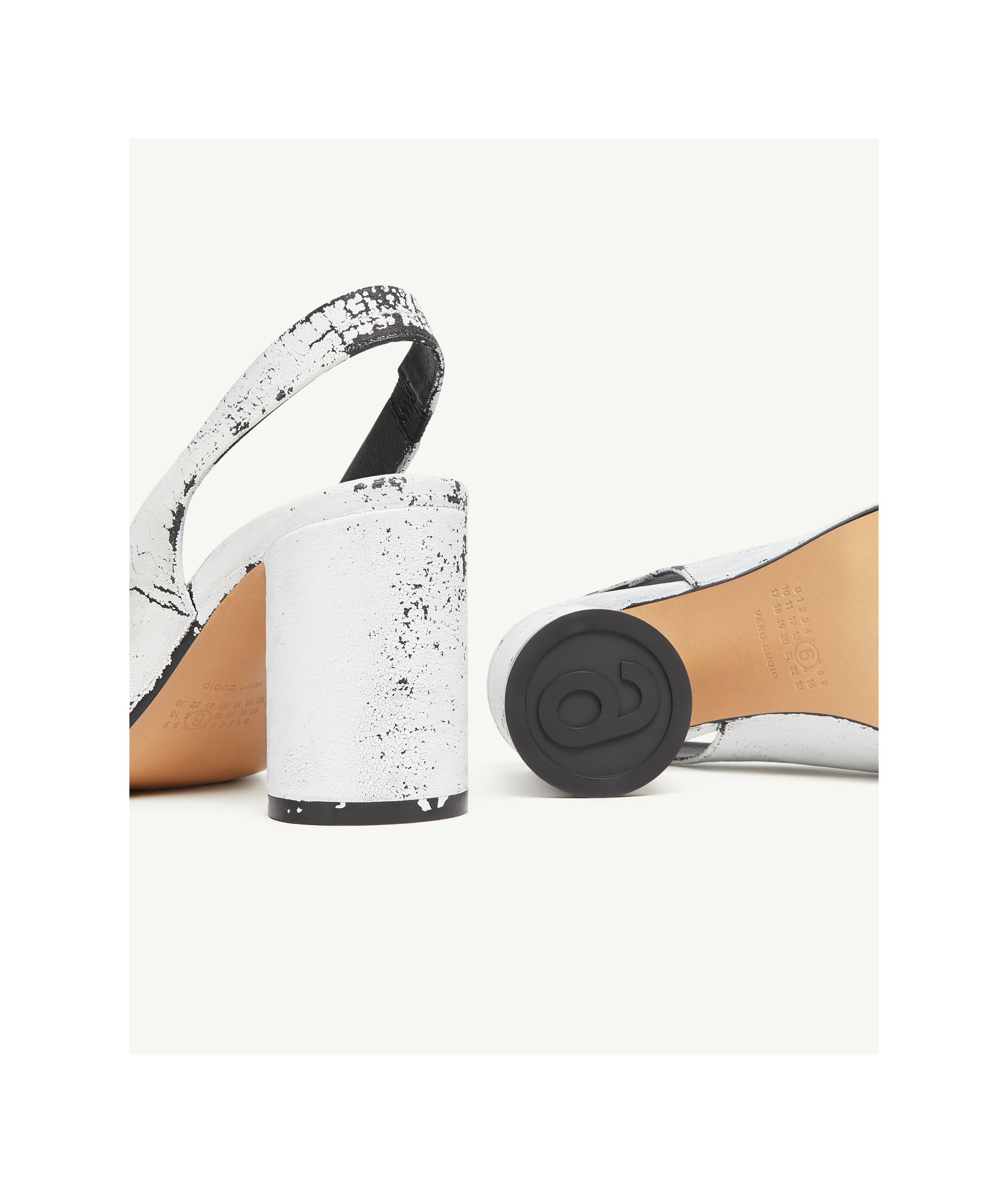 Mm6 Maison Margiela Painted Anatomic Sandals In Black And White