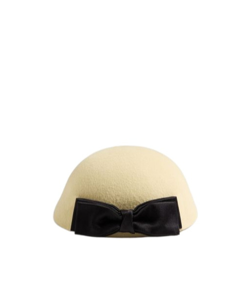 Valentino Bow-embellished Cloche Hat In Neutral