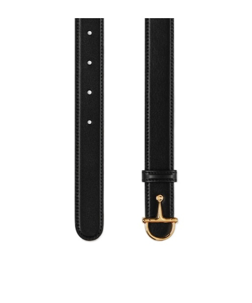 Gucci Thin Belt With Half-horsebit Buckle