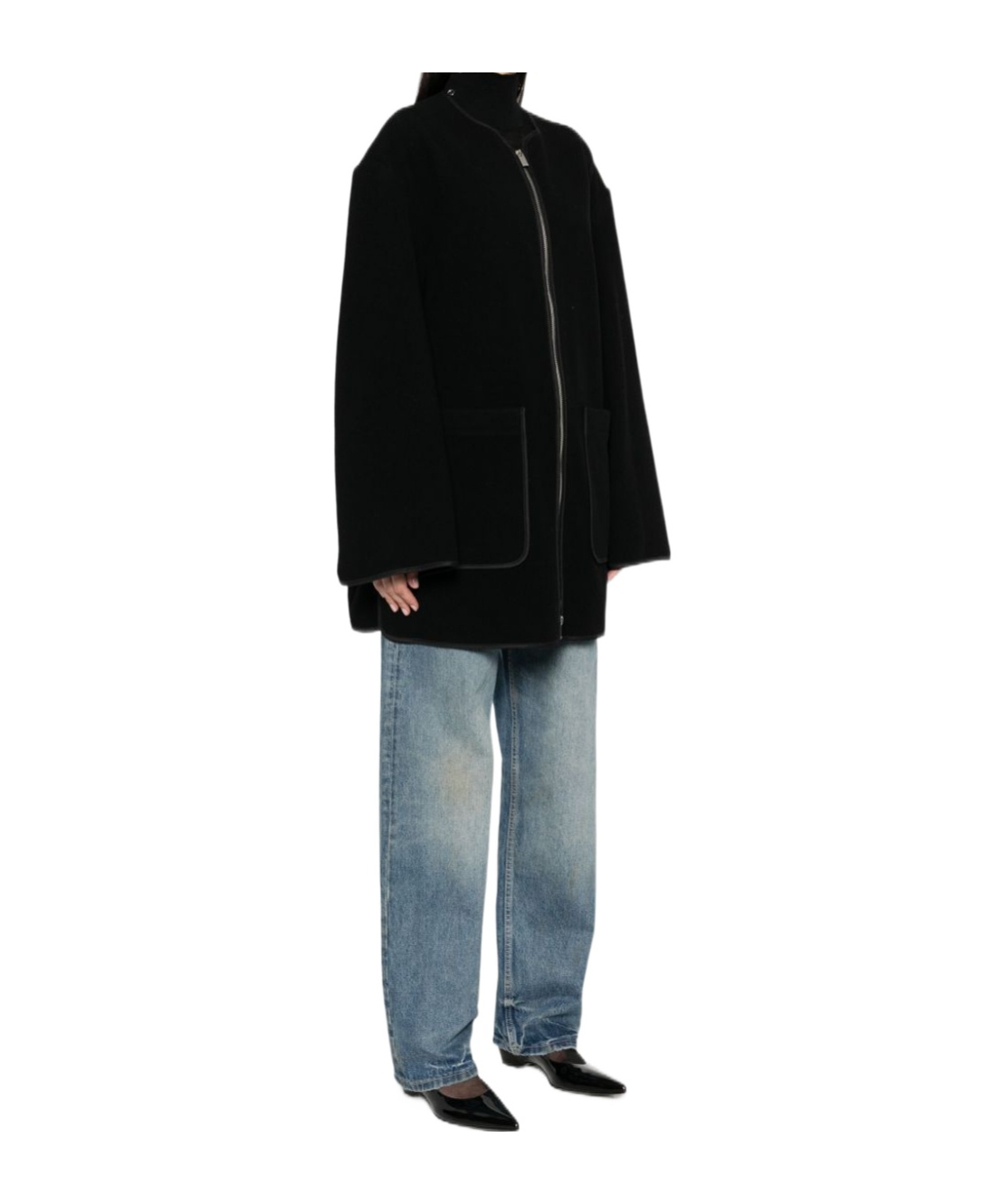 Totême Toteme Wool Zipped Jacket In Black