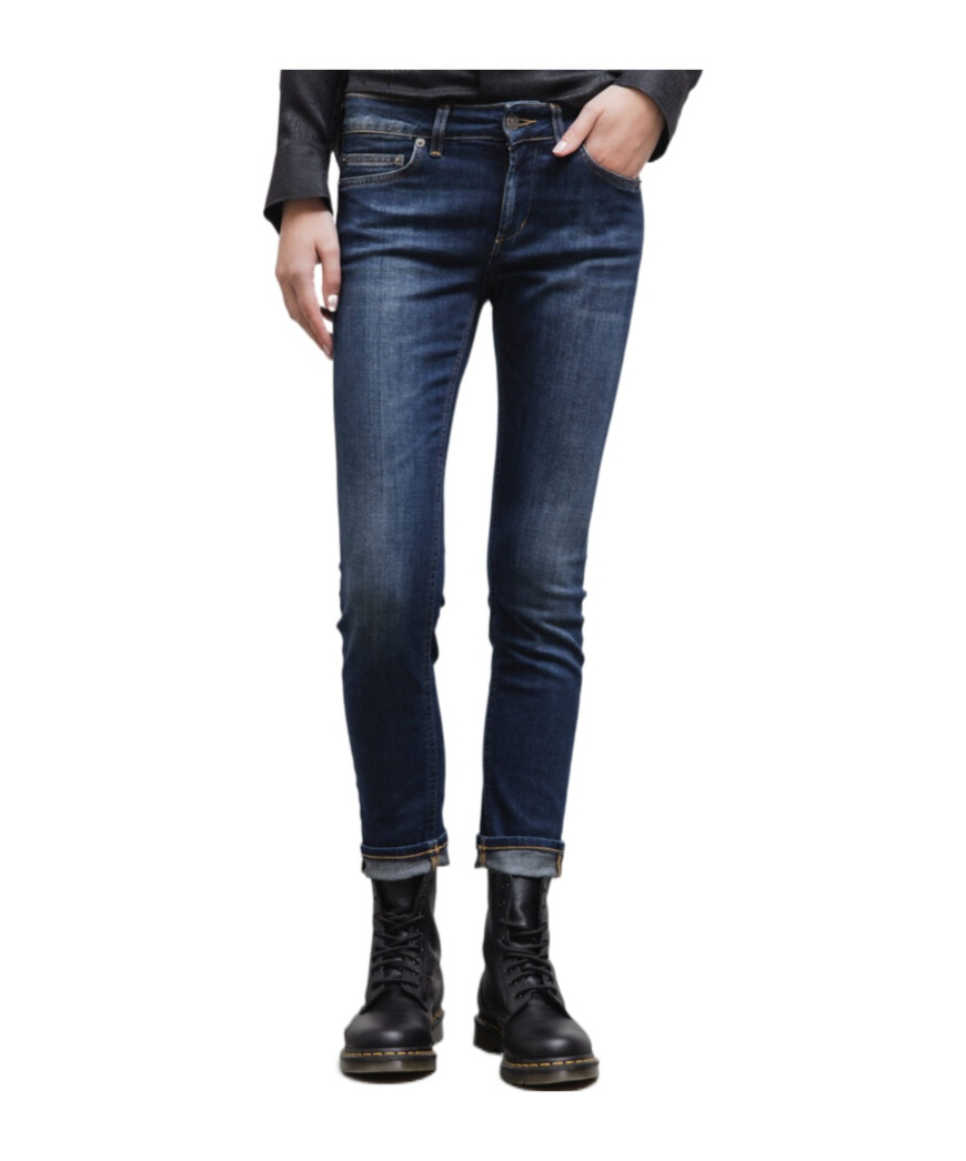 Dondup Tapered Denim Trousers In Blue