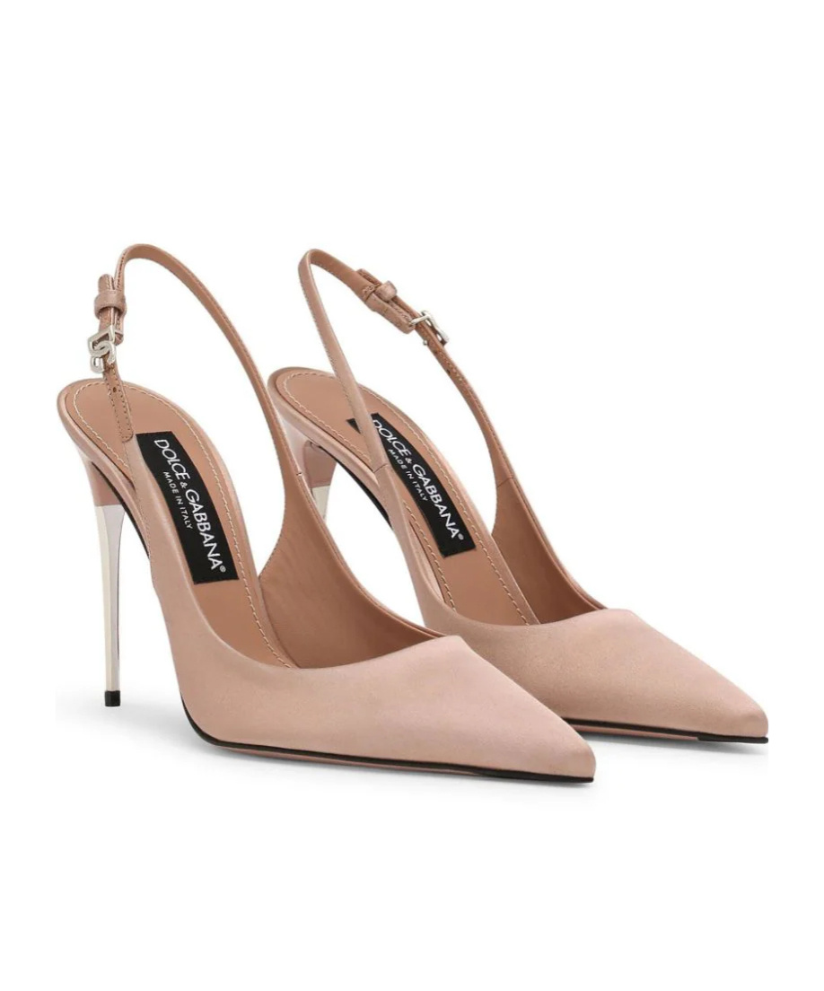 Dolce & Gabbana Dolce&gabbana Pointed Toe Slingback Stiletto Pump In Nude