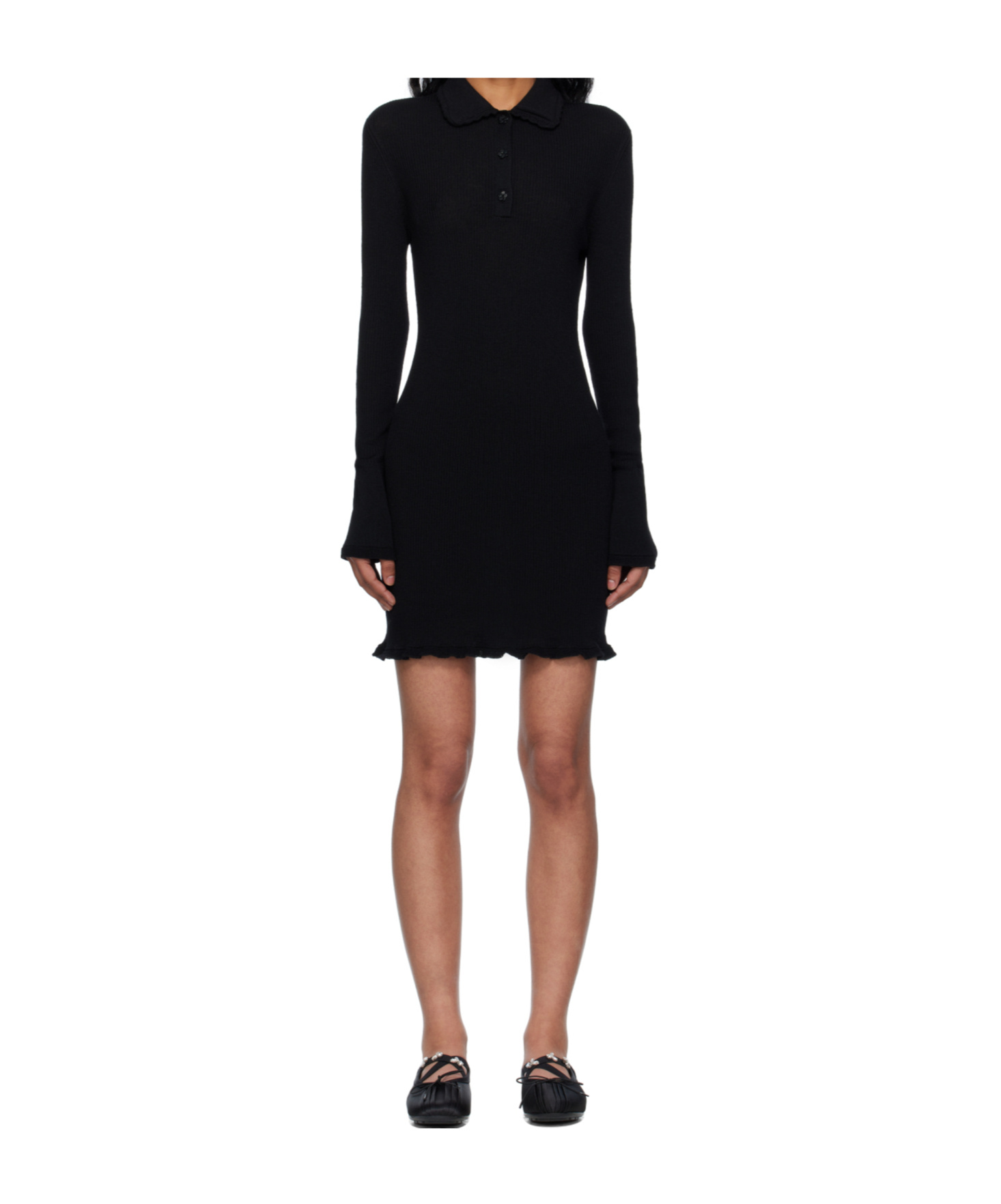 Cecilie Bahnsen Long Sleeve Dress In Black