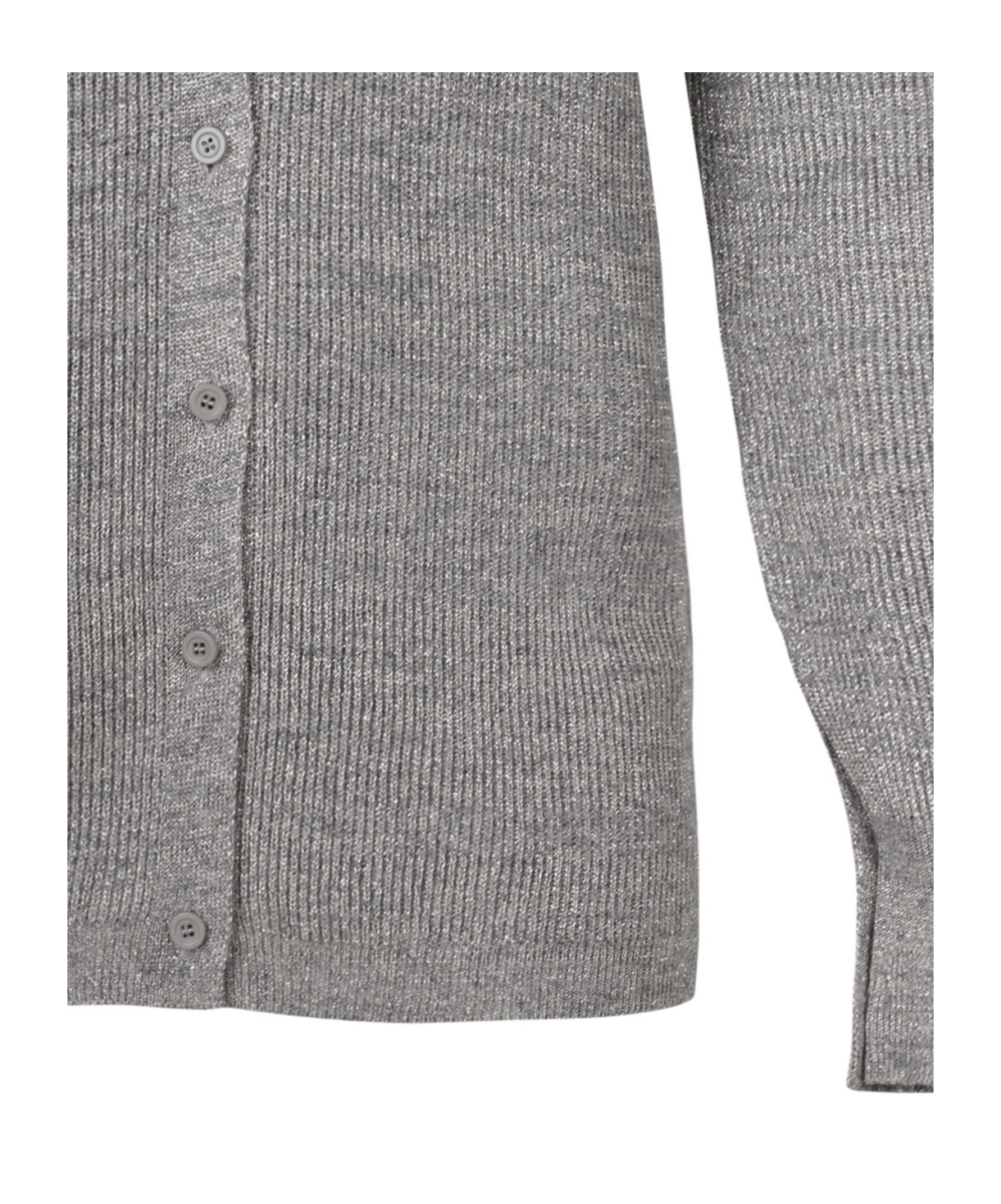 Fabiana Filippi Long-sleeved Knitted Cardigan In Gray