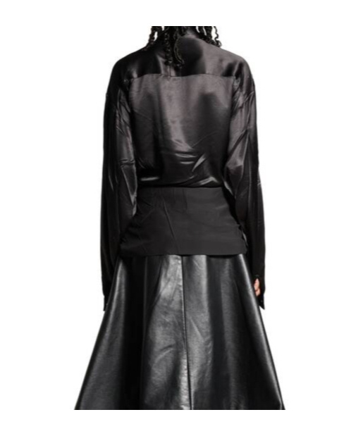 Balenciaga Women's Knotted Lavalière Blouse In Black In Black