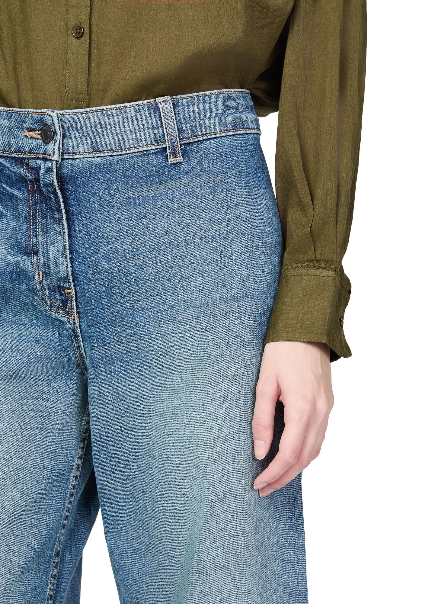 NILI LOTAN MEGAN WIDE-LEG DENIM TROUSERS 