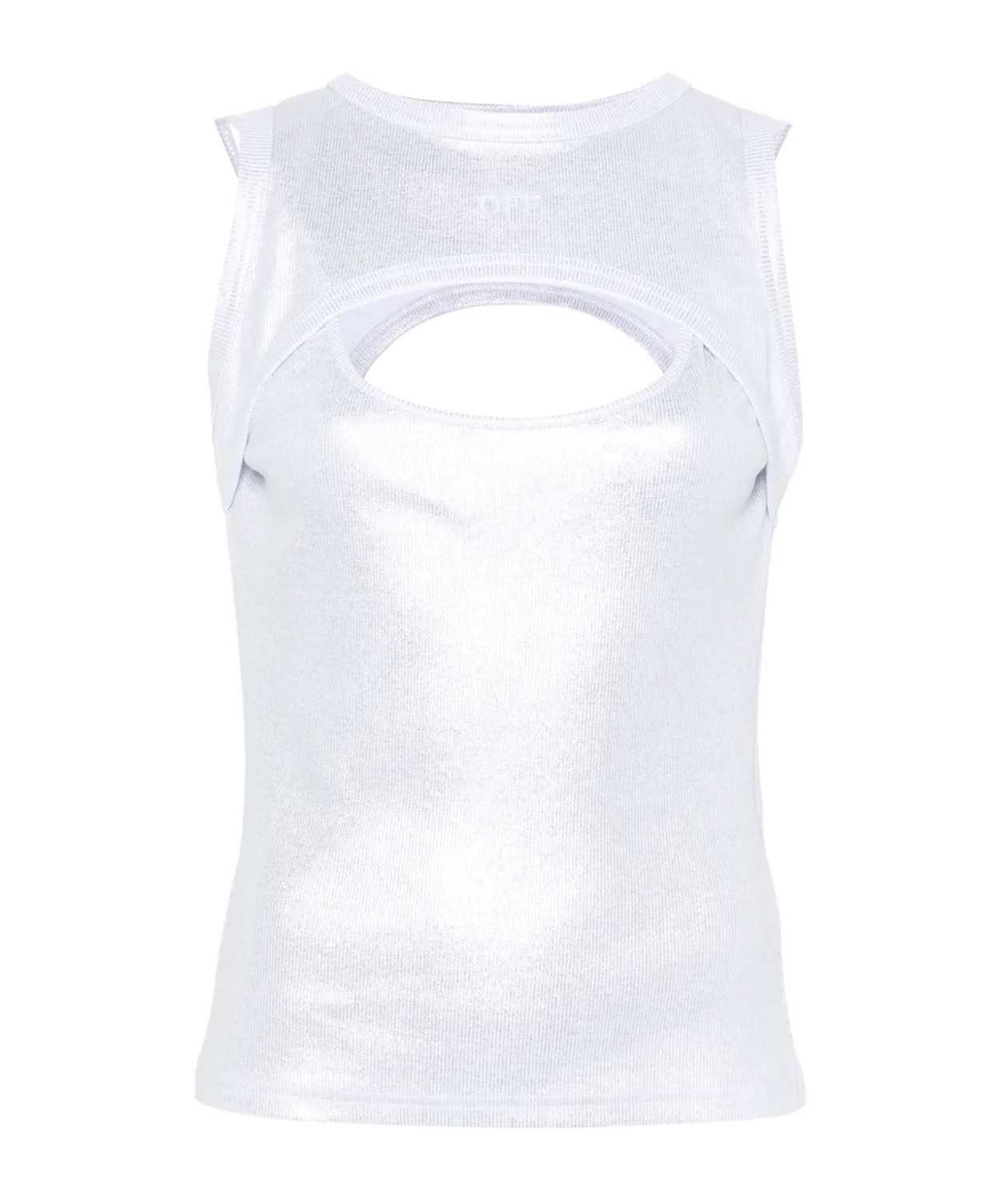Off-white Layered Cut-out Tank Top In White
