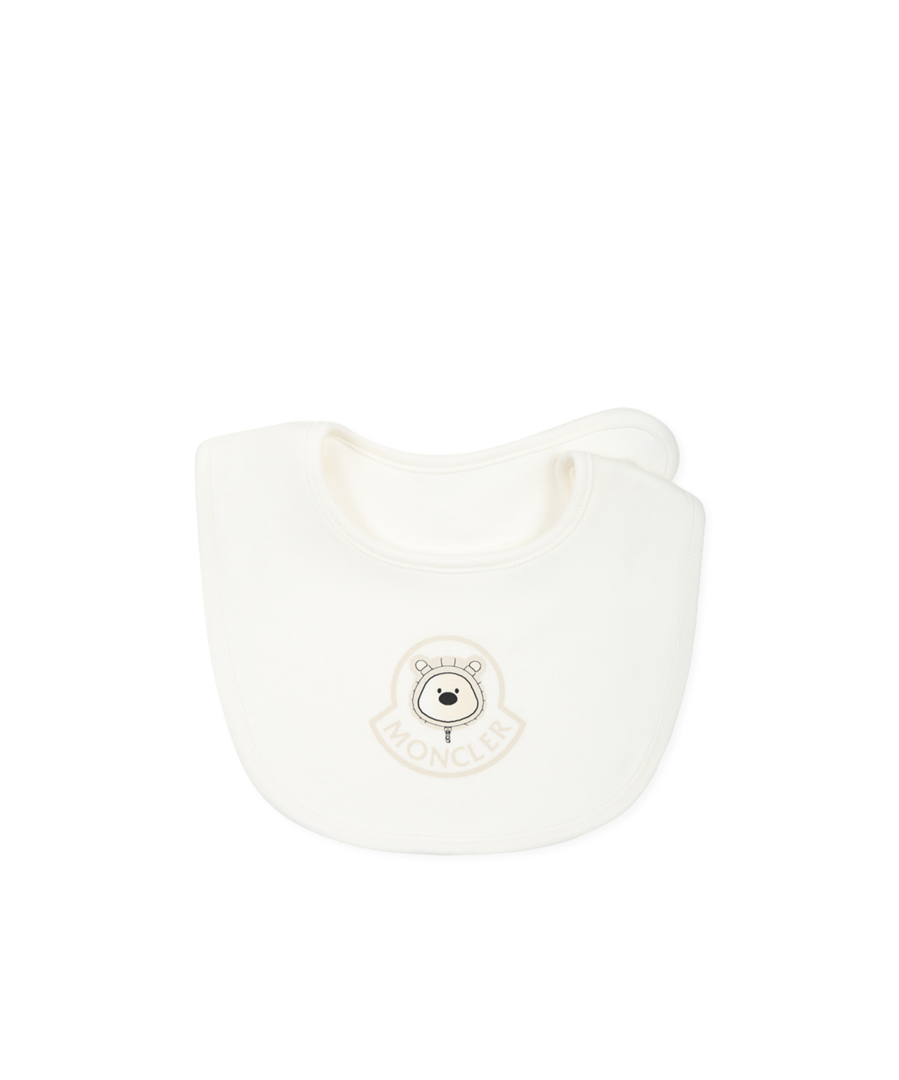 Moncler Logo Hat Bib Set In White