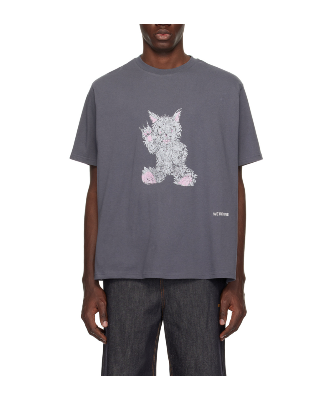 We11 Done Plain Knitted Short-sleeved T-shirt In Gray
