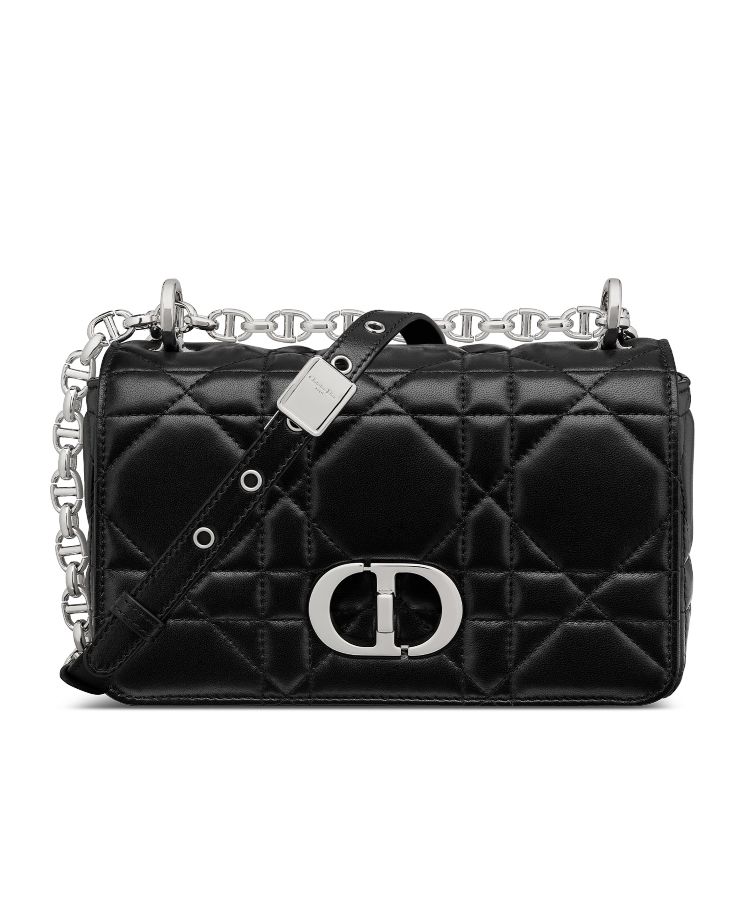 Dior Small Soft  Caro Bag In Black