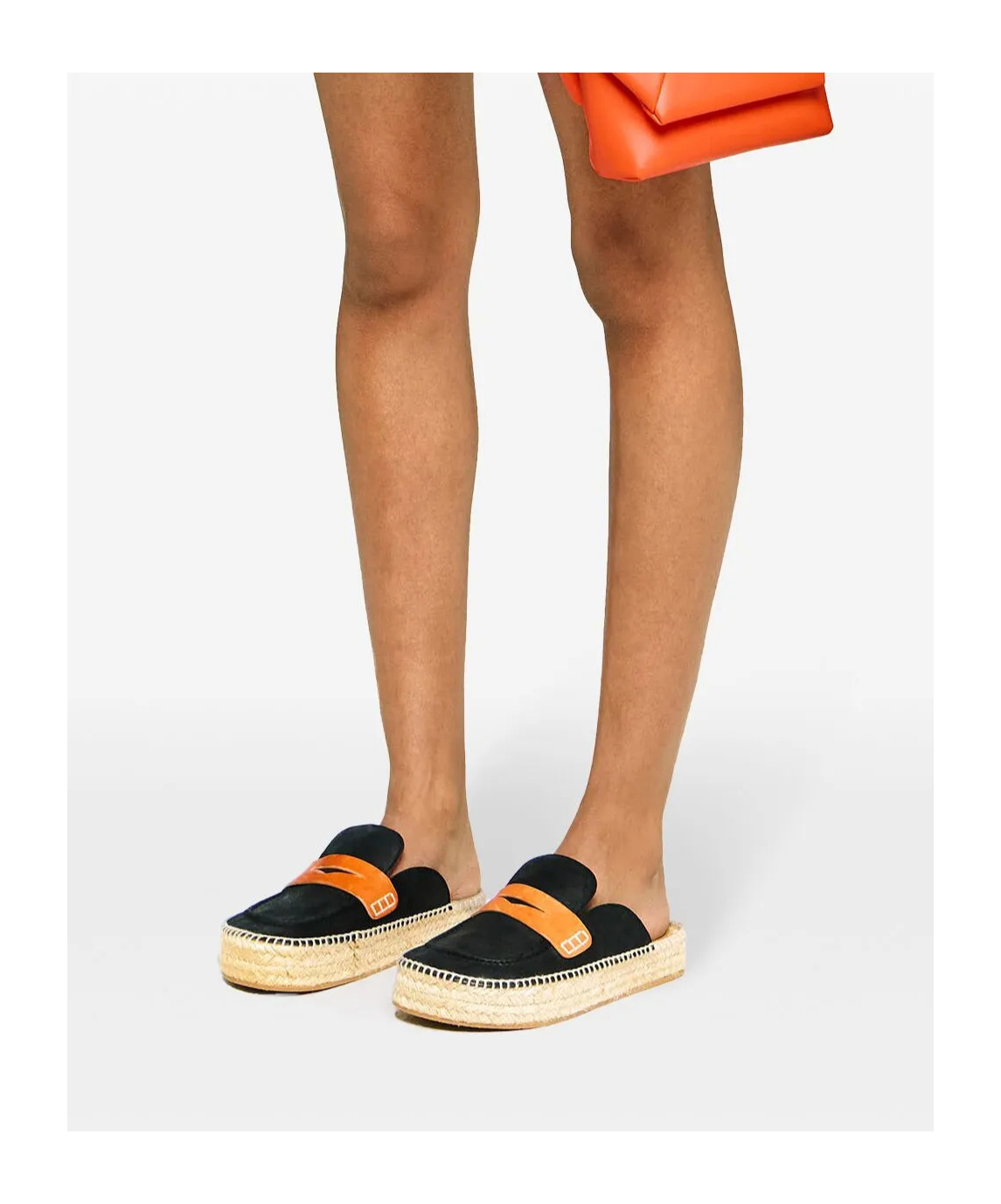 Jw Anderson Suede Espadrilles With Braided Raffia Sole In Black