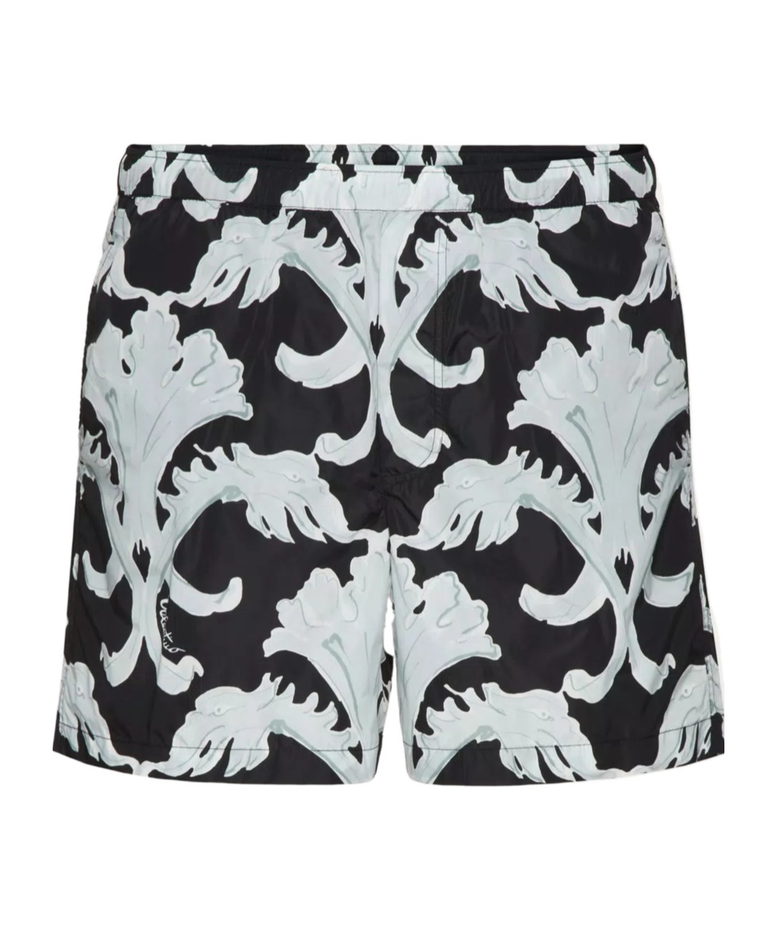 Valentino Nylon Swimsuit With Metamorphos Wall Print In Green