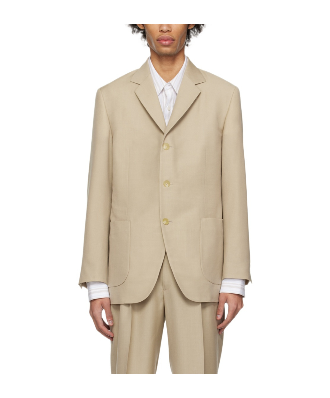 Auralee Wool-blend Blazer In Nude